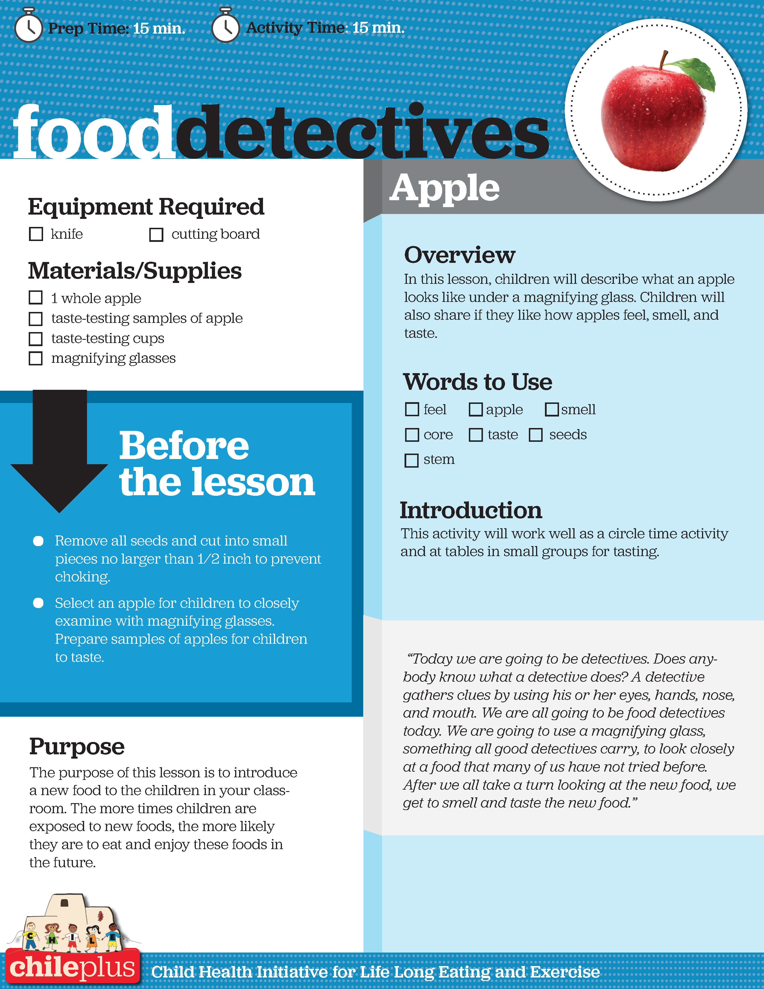 Chile Plus Food Curriculum - Food Detectives 1