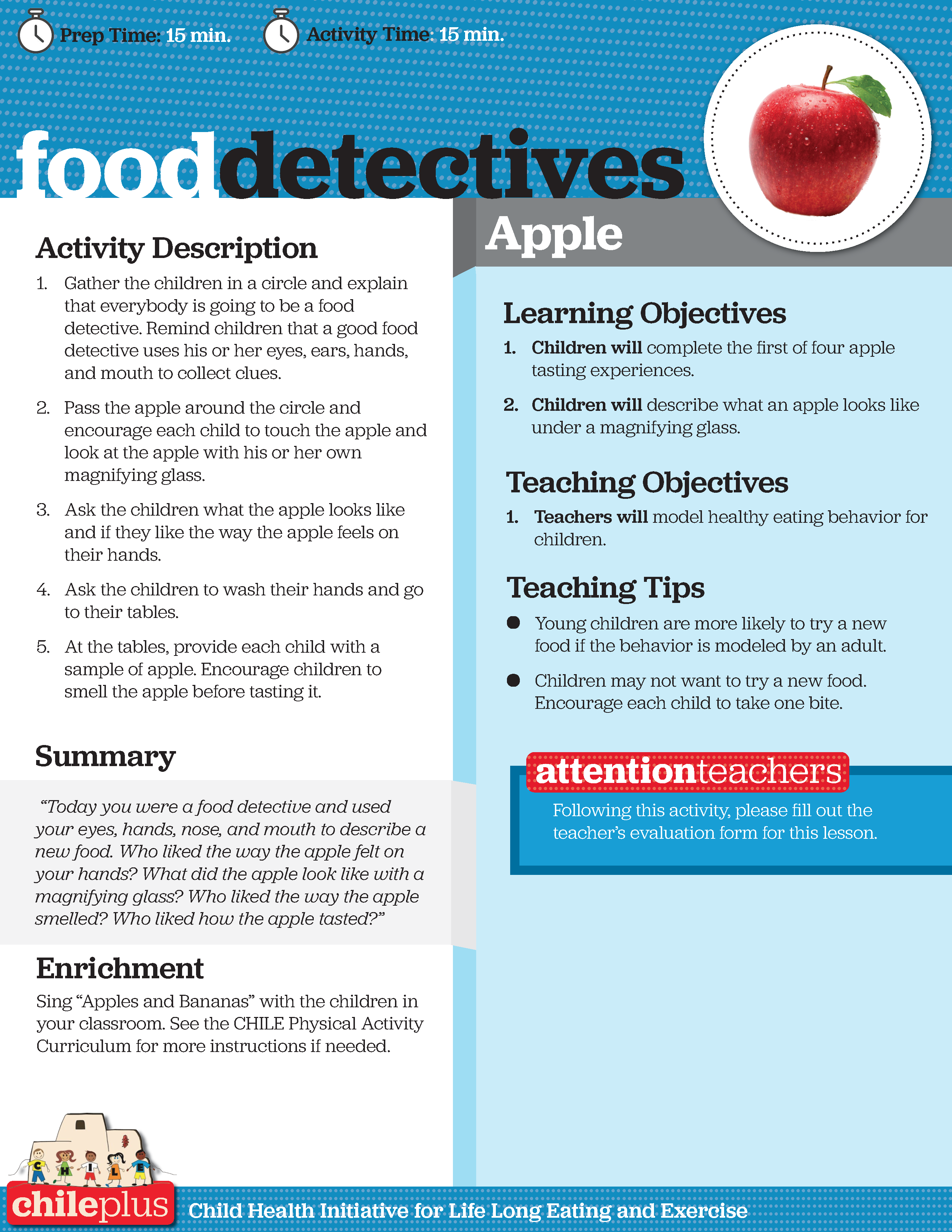 Chile Plus Food Curriculum - Food Detectives 1